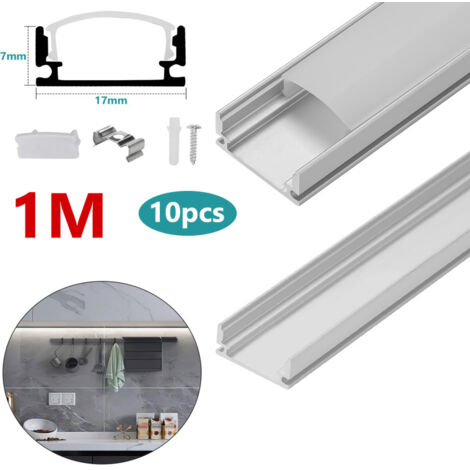 1715H Profil Aluminium 1M Für Streifen Strip LED Hebel Rigida 1MT + Abdeckung