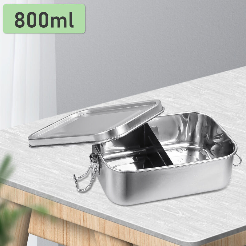 Swanew - 800 ml boîte à lunch en acier inoxydable boîte à lunch en acier inoxydable boîte à lunch maternelle sans bpa