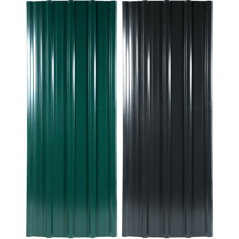 12/24/36x Panneaux de toiture 129x46cm Tôles profilées ondulées revêtement - 7㎡ Grün 12pcs - Swanew