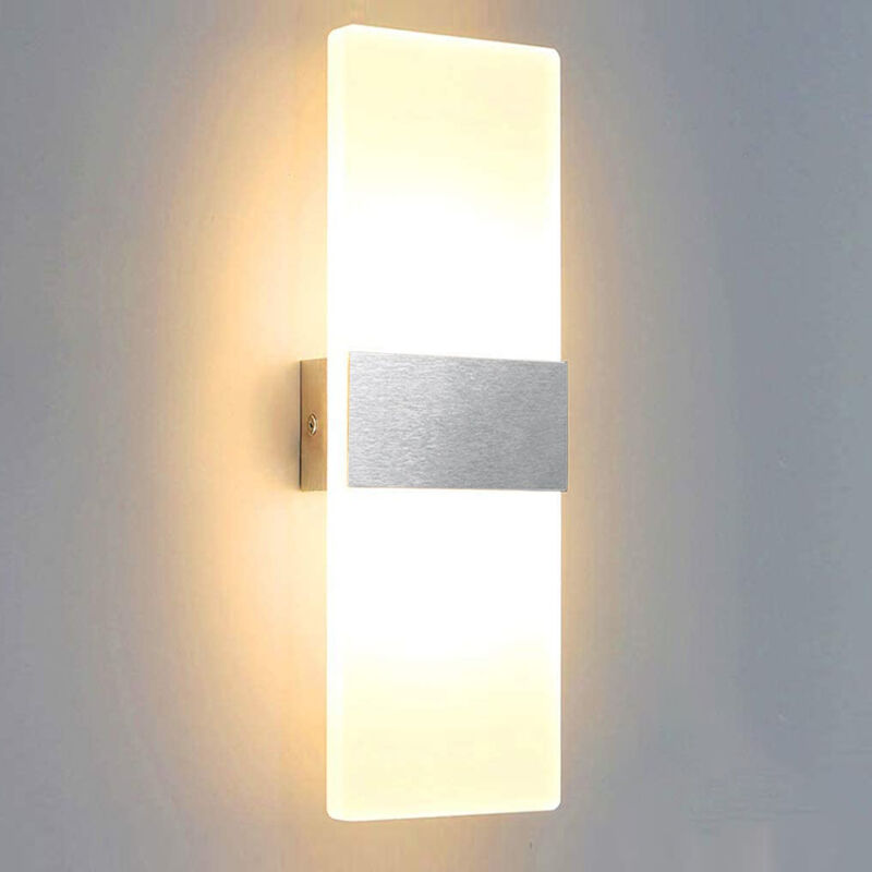 12W Applique Murale led Extérieure intérieur moderne Escalier spot mural Couloir Lampe Up Down Lumière Déco jardin Blanc chaud - Swanew