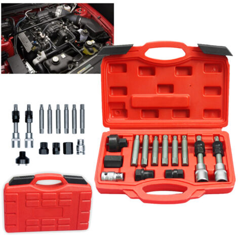 SWANEW 13pcs Outil d'arrêt d'alternateur Extracteur Clé à douille Roue libre