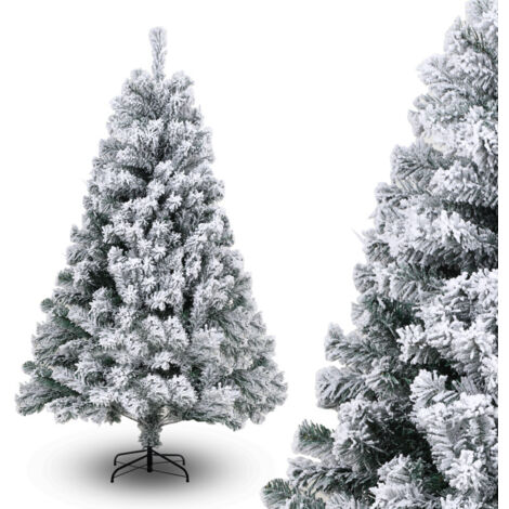 SWANEW 150cm Albero di Natale artificiale Albero di Natale in PVC con supporto in metallo Xmas Party Decortaion