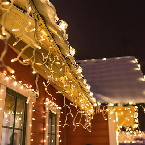 SWANEW 15m Rideau Lumière Noël déco Guirlande LED Guirlande Lumineuse, Blanc Chaud - Blanc chaud