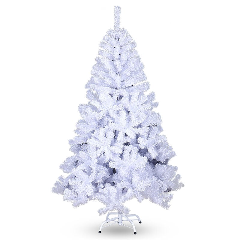 Swanew - 1,5m Sapin de Noël blanc Sapin de Noël artificiel Sapin artificiel unique Décoration de Noël ignifuge pour la décoration de Noël