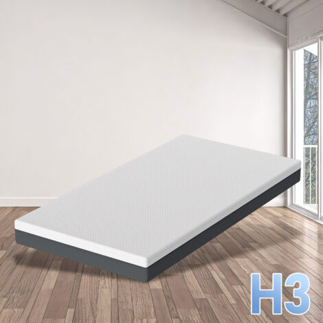 SWANEW 160x200cm Materasso-Schiuma d'Acqua Materasso in Memory Foam 7 Zone di Comfort H3 Rigidità