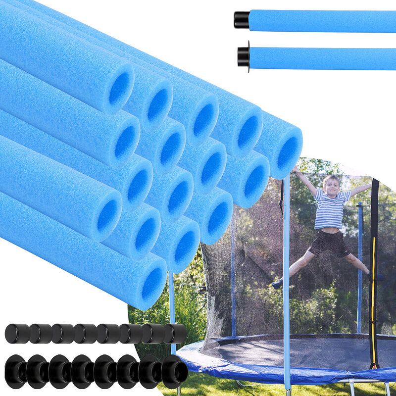 16x Tubes en mousse pour trampoline,Rembourrage des tubes,92 cm,Mousse pour la barre du filet,Bleu,Tubes en mousse,Bleu - Swanew