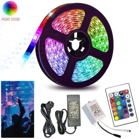 SWANEW 1M LED Streifen set , RGB LED Stripe 5050 SMD, LED Strip 30 LEDs, LED not wasserdicht(IP20), mit 24 Tasten Fernbedienung
