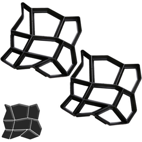 SWANEW 2 pezzi Stampi per cemento 43x43x4cm, lastre di pavimentazione, fattoria, giardino, giardino, decorazione del giardino, sentiero, fai da te, pavimentazione, riutilizzabile, colata, imitazione d