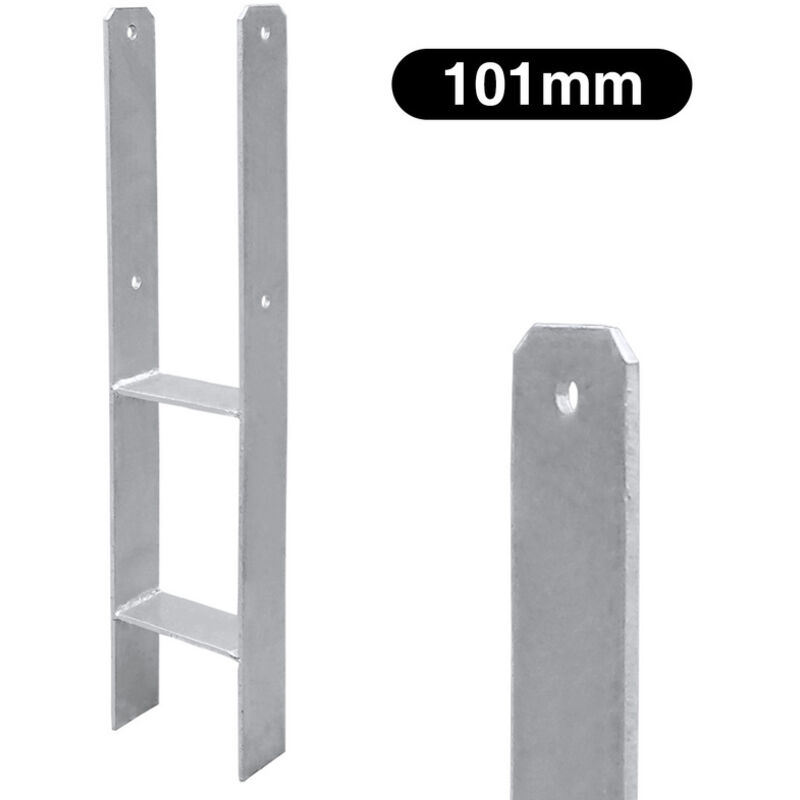 Ancrage h Support de poteau Pergola Ancrage de poteau Support de clôture Pied de poteau-101mm-6 pièces