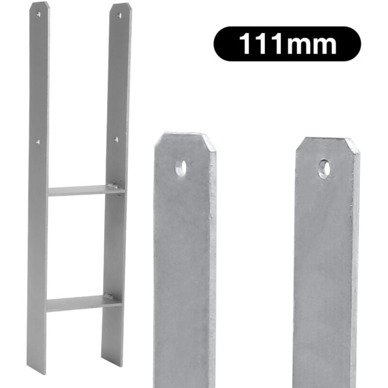 Ancrage en h Support de poteau mini Support de poteau Sabot de poteau Ancrage de poteau-111mm-6 pièces