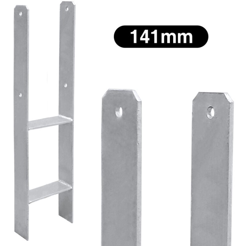 Ancrage H Support de poteau Pergola Ancrage de poteau Support de clôture Pied de poteau-141mm-6 pièces