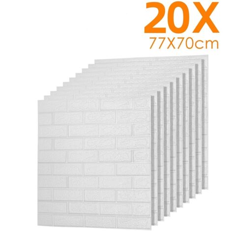 SWANEW 20 pezzi di 3D autoadesivo parete piastrelle adesivi 70 x 77cm impermeabile e resistente all'umidità parete decorativa