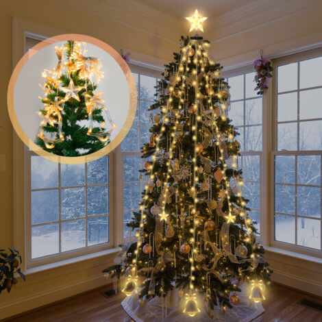 SWANEW 200 LED luci dell'albero di Natale con anello esterno impermeabile luci dell'albero di Natale bianco caldo