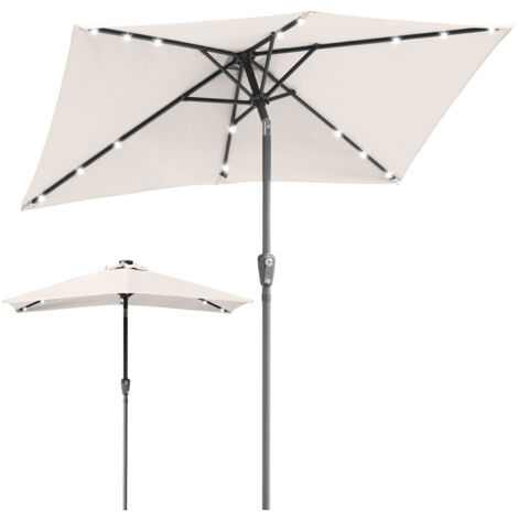 SWANEW 200 x 300 cm ombrellone da giardino ombrellone pieghevole da mercato ombrellone a manovella con meccanismo a manovella ferro,Beige