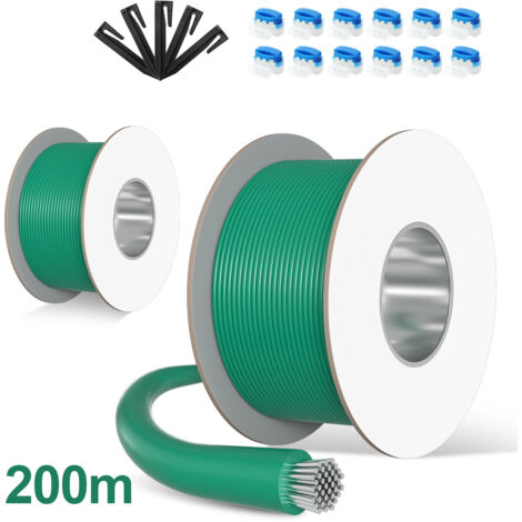 SWANEW 200m Set di filo perimetrale Filo resistente ai morsi Chiodi da giardino Chiodi a terra Robot da sfalcio