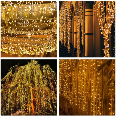 SWANEW 20M 200 Luci a stringa bianco caldo 8 modalità di illuminazione Party Garden Decorazione per esterni per interni Luci di Natale IP44