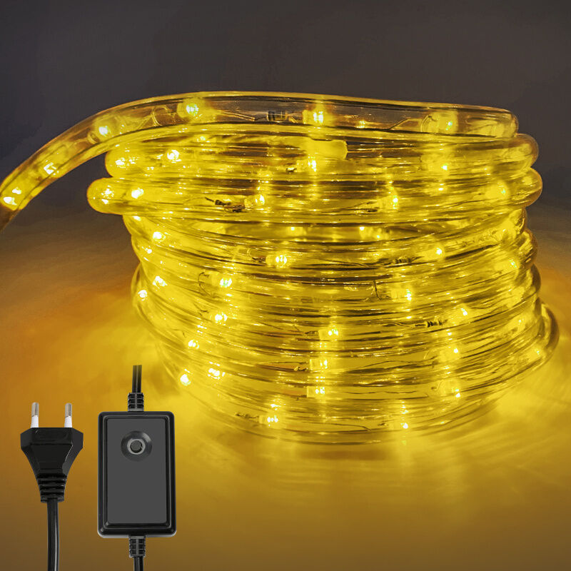 20M Tube Lumineux Extérieur led Guirlande Lumineuse Décoration,Blanc chaud,avec Adapteur d'alimentation - Swanew