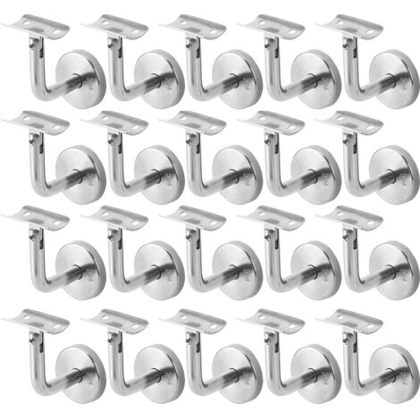SWANEW 20PCS Supporto corrimano Acciaio inox 304 Vite fissa gomito supporto corrimano barra per corridoi scale interne ed esterne
