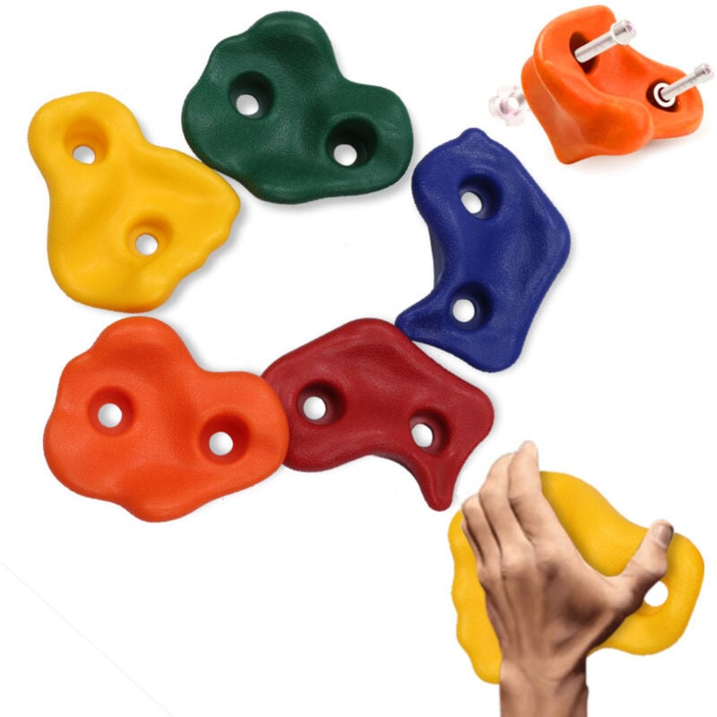 Swanew - 20X Prises d'escalade Rocher d'escalade Pierres de bloc Coloré Prises d'escalade d'arbre