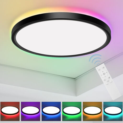 SWANEW 24W LED BACKLIGHT lampada da soffitto Ufficio lampade moderne RGB Ulstraslim nero