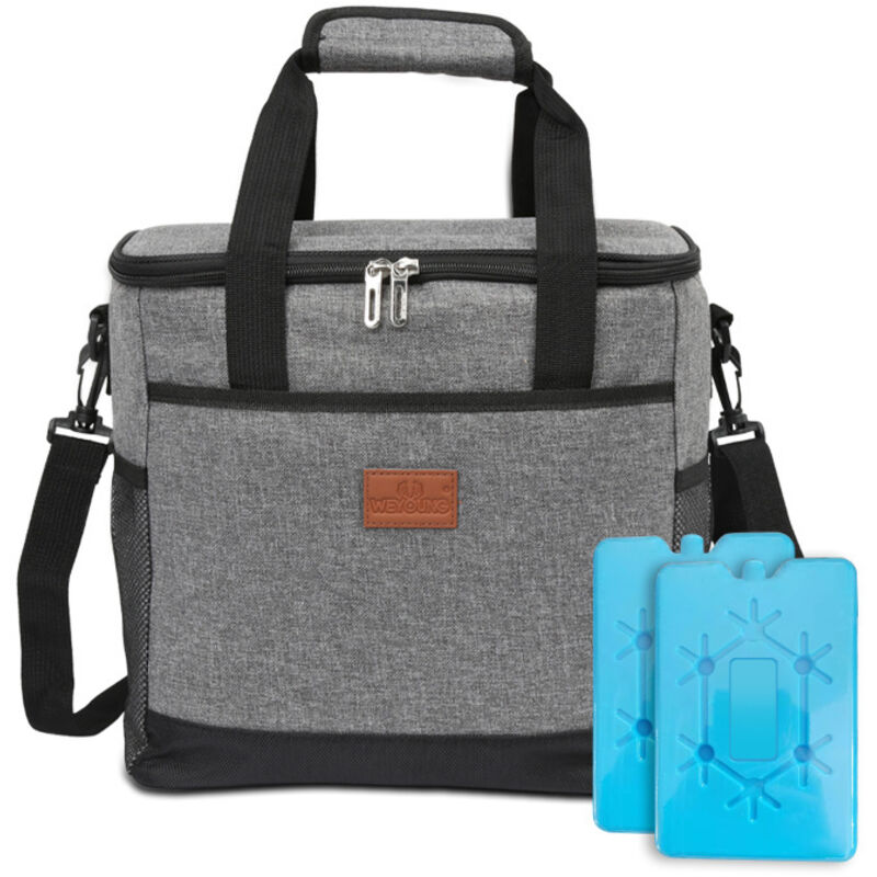 15L Sac isotherme Sac pique-nique Sac déjeuner Sac isotherme Sac isotherme pliable Panier isotherme pour transport alimentaire,Gris