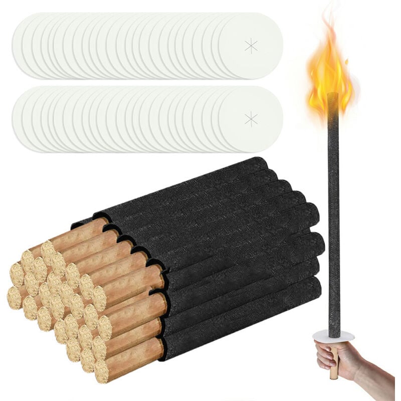 Swanew - 25x Lumières Flamme torches torches de jardin torches pour enfants torches de cire torches de jardin au choix temps de combustion 45 min