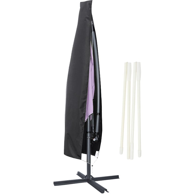 265cm housse de protection pour parasol housse de protection housse de parasol, noir - Swanew