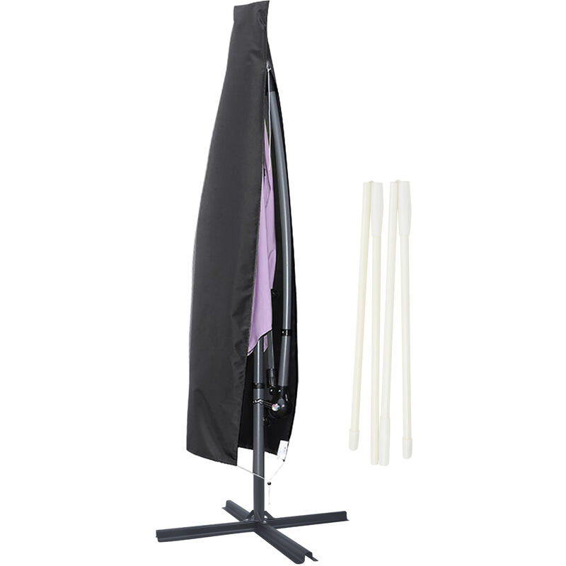 Swanew - 265cm housse de protection pour parasol housse de protection housse de parasol, noir - Noir