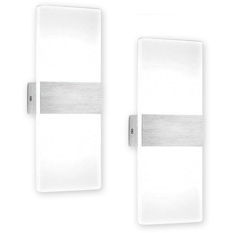Swanew - 2X Applique murale led Angle Lampe de salle de bain Applique murale Intérieur Lampe de couloir Extérieur Blanc 6W