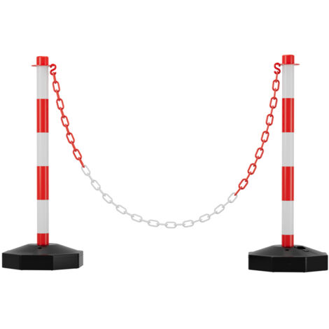 SWANEW 2X CATENA Palo di confine Palo di avvertimento Dissuasori da sigillare Palo di catena Bollard 1,4m