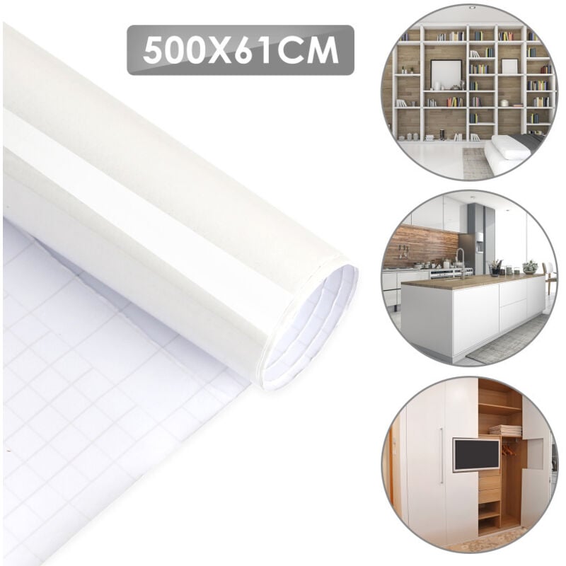 2x Papier Adhesif pour Meuble 61X500cm Film Vinyle Autocollant Pour Meubles Armoires Murs Chambres à Coucher Imperméable diy Décoratif Papier