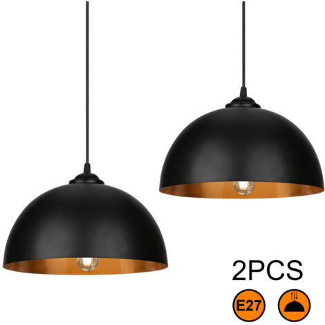 SWANEW 2x paralume a sospensione LED E27 zoccolo lampada a sospensione apparecchio di illuminazione a sospensione