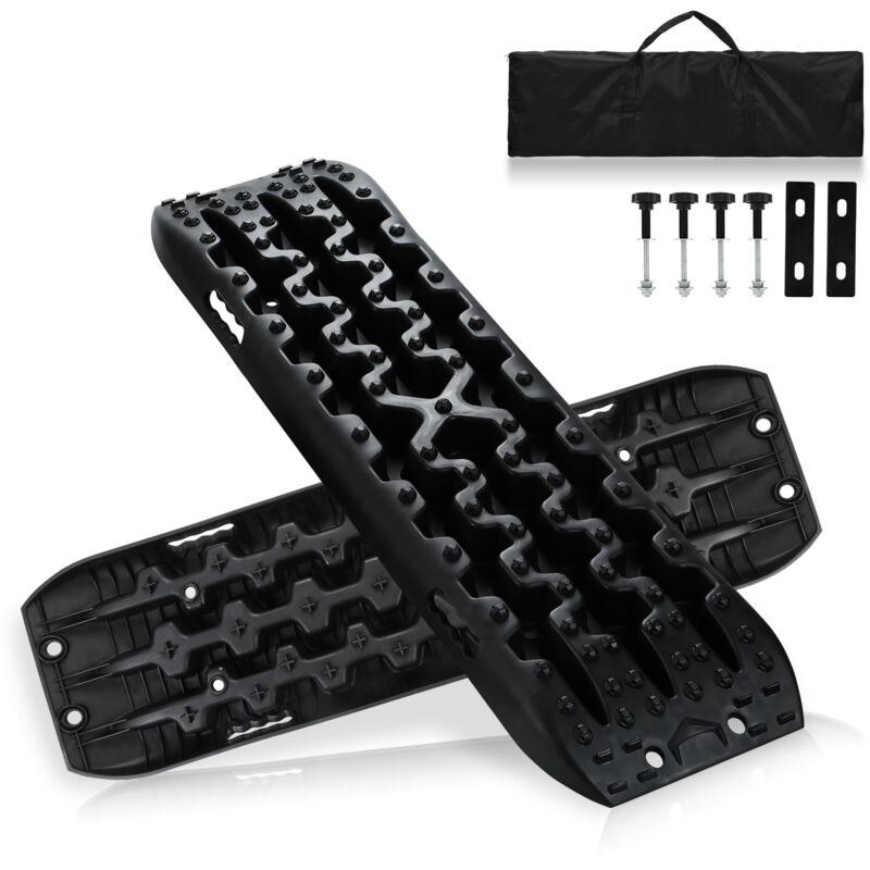 Swanew - 2x plaques de sable Tapis de traction Aide au démarrage avec sac de rangement Bande de traction Charge max. 10T,plaques de traction