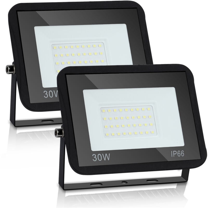 2x Projecteur led 30W Proline Blanc chaud IP65 Haute Luminosité Radiateur - Swanew