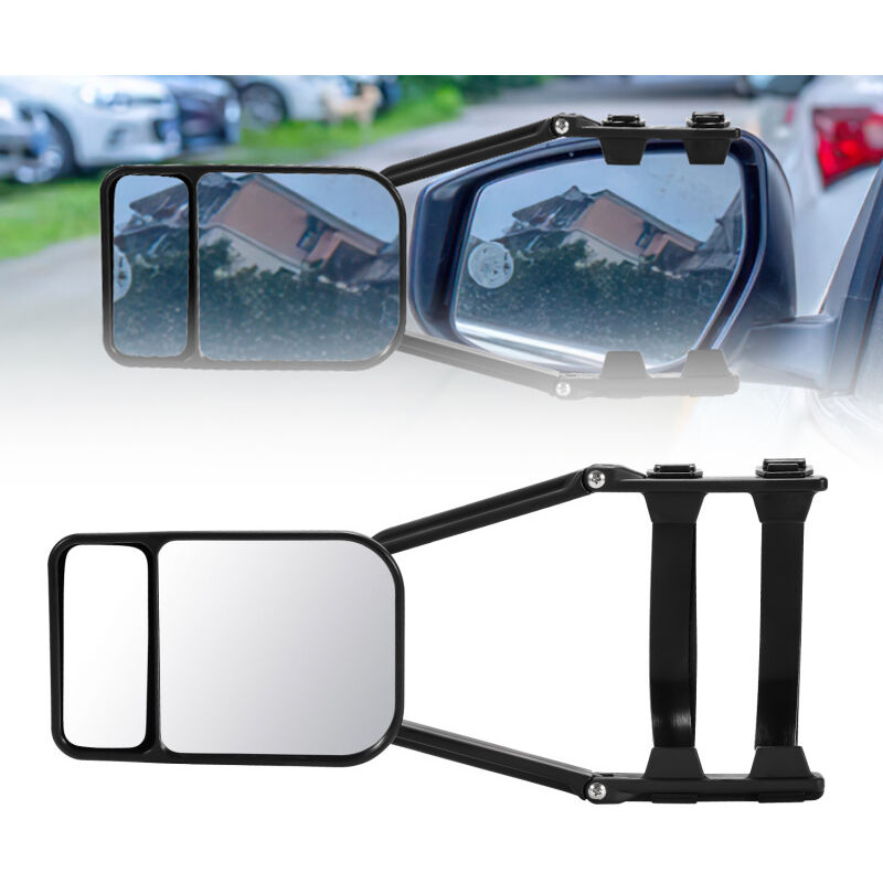 2x rétroviseur de caravane Double miroir pour chaque miroir latéral Caravane Camping-car Rétroviseur supplémentaire 12.5x18.5 cm - Swanew