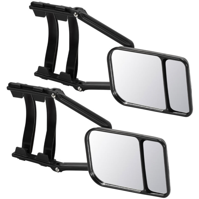 2x rétroviseur de caravane Rétroviseur supplémentaire Adaptation universelle rétroviseur extérieur caravane rotatif 12.5x18.5 cm - Swanew