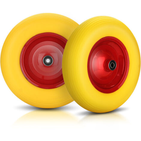 SWANEW 2X Ruota per carriola antiforatura Gomma piena 4.80/4.00-8 Ø390mm 120 kg Ruota di scorta