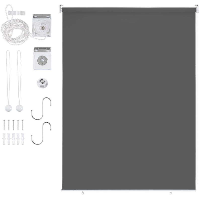 Store vertical enrouleur extérieur pour terrasse ou balcon Paravent rétractable Protection solaire 180x140CM Anthracite - Swanew