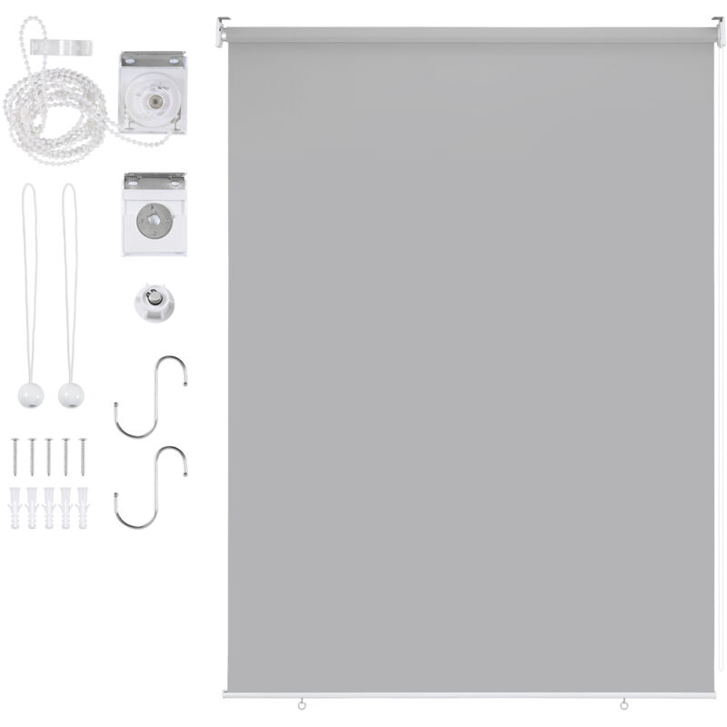 Store vertical enrouleur extérieur pour terrasse ou balcon Paravent rétractable Protection solaire 180x140CM Gris - Swanew