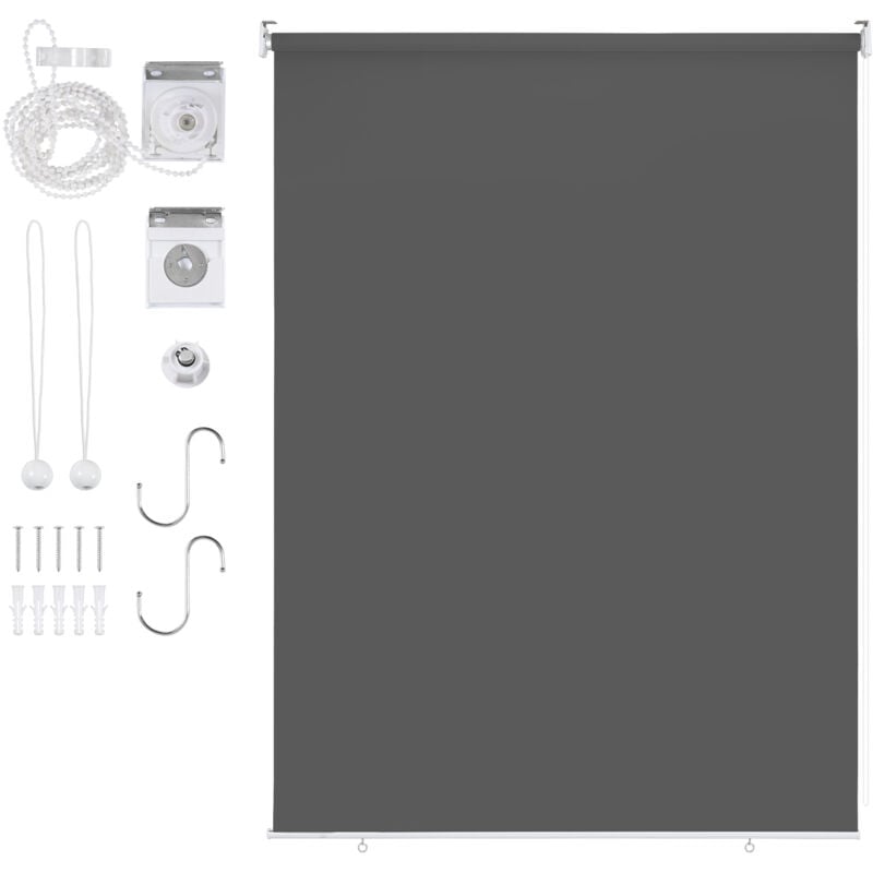 Store vertical enrouleur extérieur pour terrasse ou balcon Paravent rétractable Protection solaire 100x240CM Anthracite - Swanew