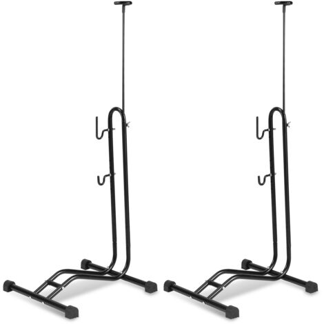 SWANEW 2x Support de sol vertical pour vélos 3 fonctions pour accrocher régler horizontalement et verticalement Porte-vélo 20 à 27.5 pouces