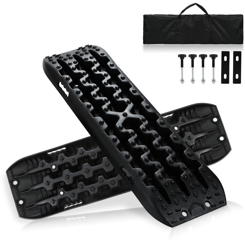 Swanew - 2x Voiture Plaque D'Evacuation D'Urgence Aide à la traction Aide Antiderapant Aide au démarrage Tapis De Traction