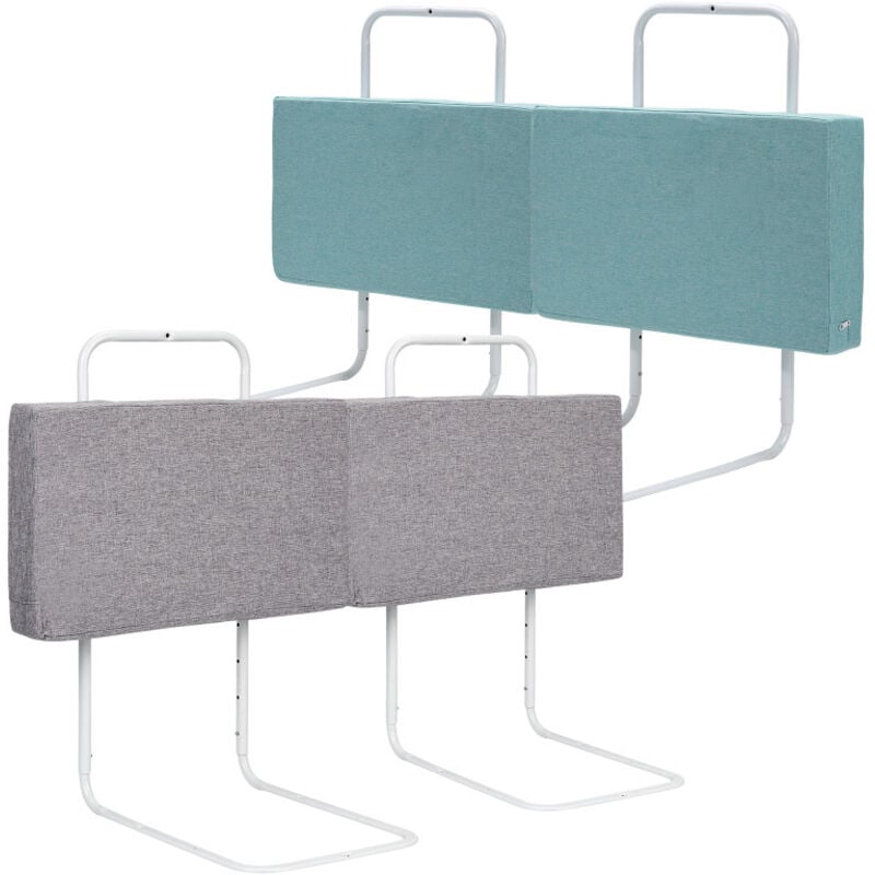 Swanew - 2x60cm Barrières de Lit Bébé, 120cm Barriere de Securite Enfant Lit, Réglable En Hauteur, armature de lit pour les tout-petits,Vert 28cm