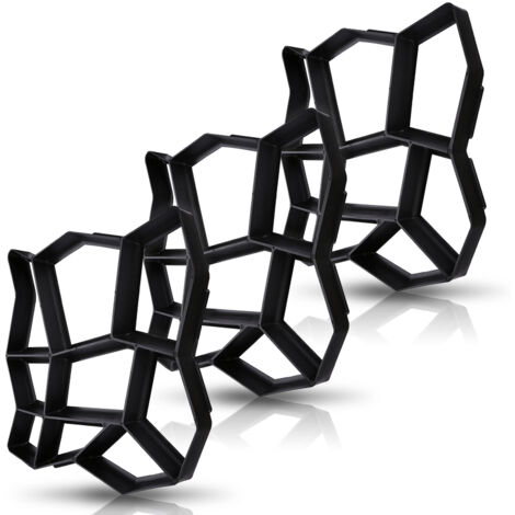 SWANEW 3 pezzi Stampi per cemento 43x43x4cm, lastre di pavimentazione, fattoria, giardino, giardino, decorazione del giardino, sentiero, fai da te, pavimentazione, riutilizzabile, colata, imitazione d