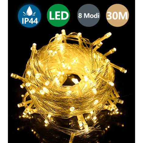 SWANEW 30m 300 lucine LED luci natalizie con illuminazione impermeabile. bianco caldo