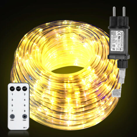 SWANEW 30m LED Stringa luminosa - 8 set di luce - Striscia luminosa a LED IP65, bianco caldo