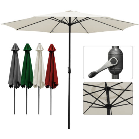 SWANEW Ø3.5m ombrellone da giardino ombrellone solare da giardino UV40+ rotondo,Beige