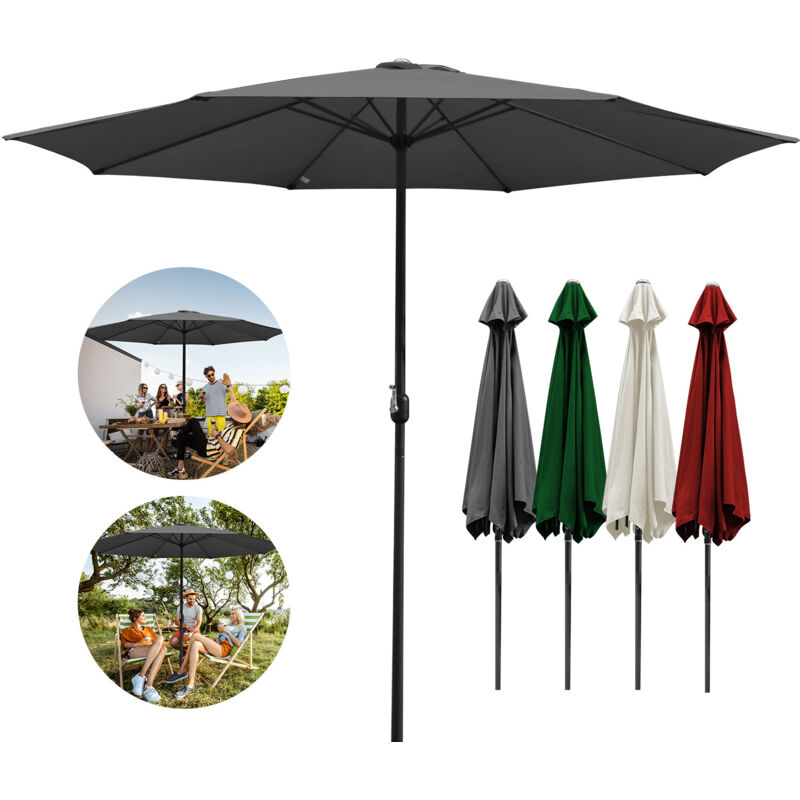 3.5m Parasol Parasol UV40+ Parasol solaire de jardin,Gris - Swanew