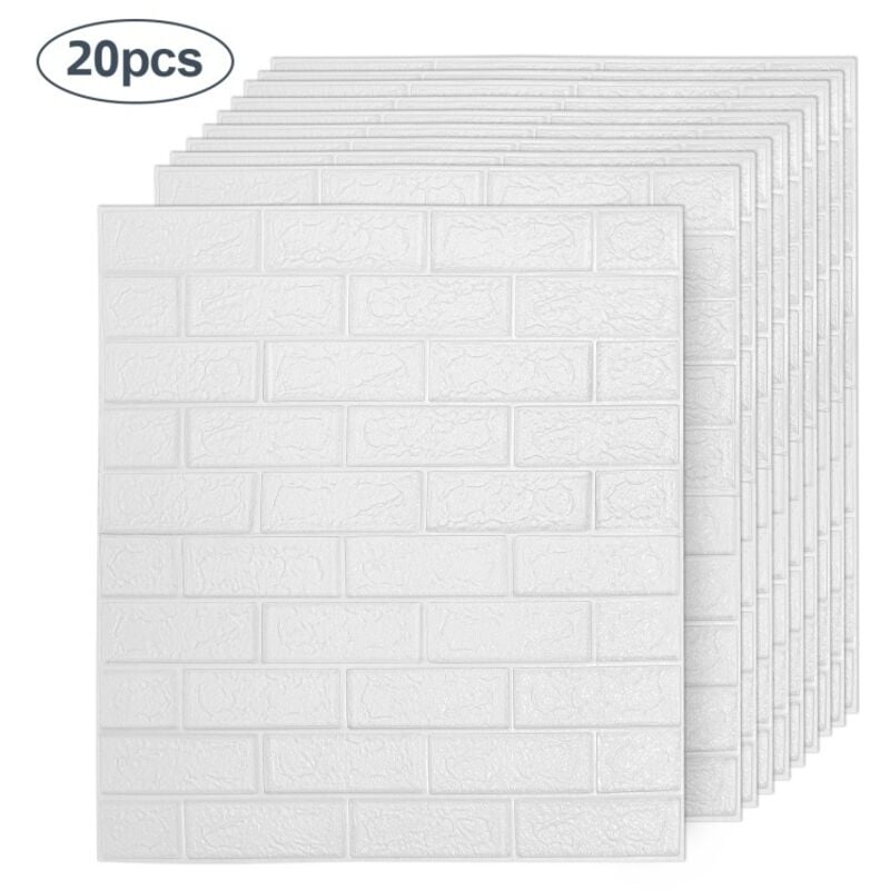 3D imperméable à l'eau motif de brique stickers 20pcs muraux auto-adhésif papier restaurant papier peint 77X70CM - Swanew