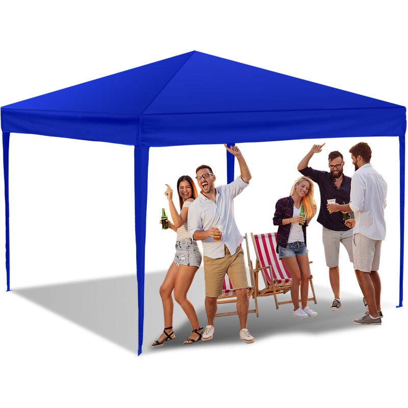 3x3m Tonnelle Tente de jardin pliante, pour camping jardin mariage Protection uv 50+ bleu Sans Parois - Swanew